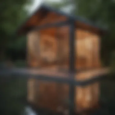 Reflective Glass Flooring in Modern Outdoor Playhouse