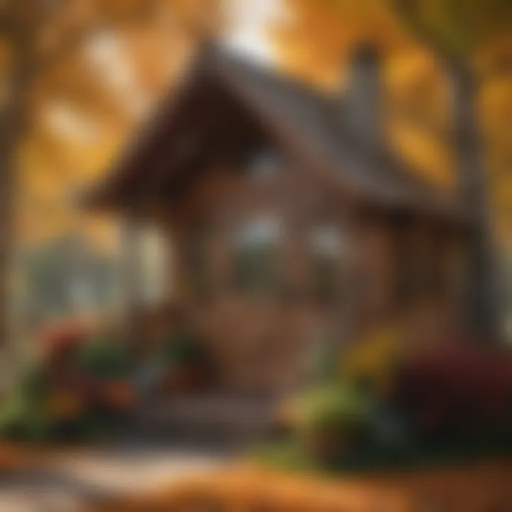 Rustic Weatherproof Outdoor Playhouse surrounded by autumn foliage