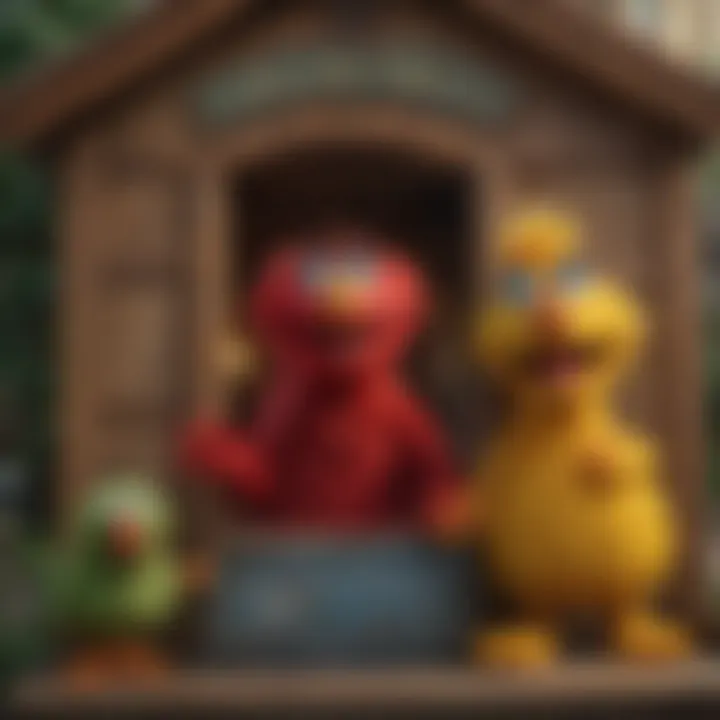 Sesame Street Characters Inside Playhouse