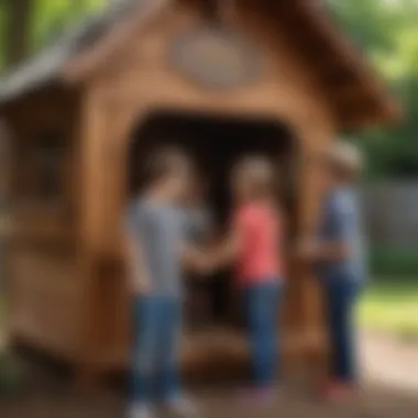 Children socializing and bonding in a playhouse environment