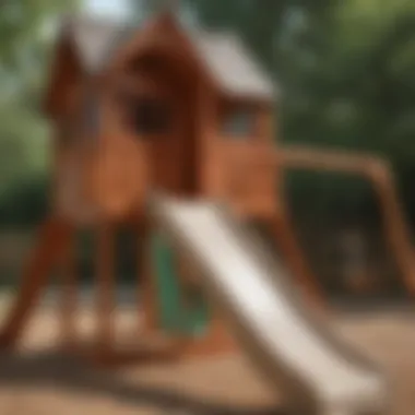 Durable Design for Endless Fun Close-up of sturdy construction of a plastic outdoor playhouse slide