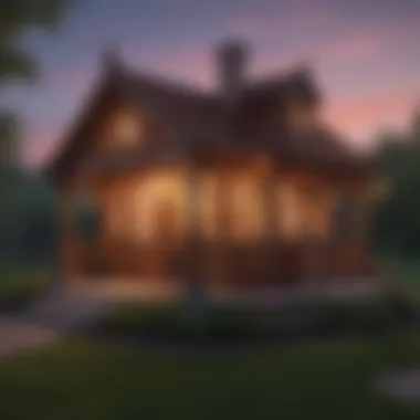 Magical Twilight Retreat Sunset backdrop highlighting the playhouse's charm