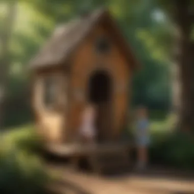 Kids playing in a whimsical playhouse