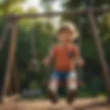 Children playing on a sturdy outdoor swingset with slide