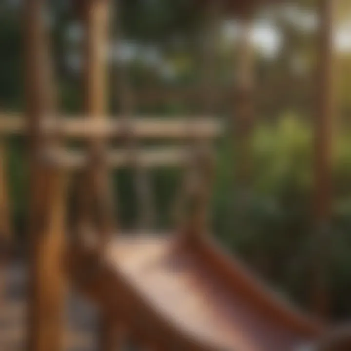 Close-up of high-quality material used in an outdoor swingset with slide