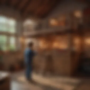 Child playing in a charming loft playhouse