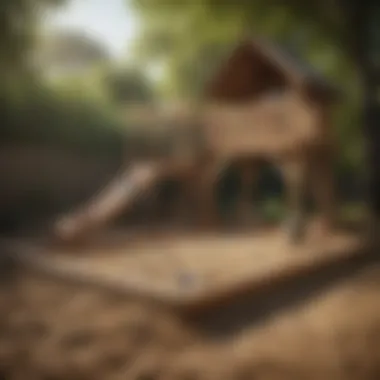 Imaginative Play in the Sandbox Area Wooden Outdoor Playset with Sandbox Area