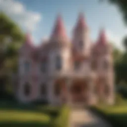 Whimsical Princess Castle Playhouse with Pink Turrets