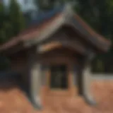 Whimsical Roof Detail of Cedar Summit Greystone Cottage Playhouse