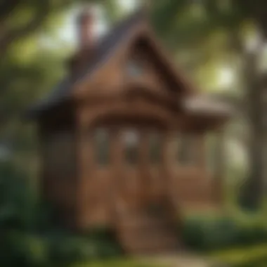 Artistry in Wendy House Design Intricate wooden detailing on a whimsical wendy house