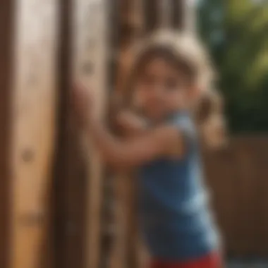 Children building confidence while climbing the wall