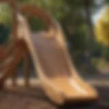 Graceful Curves of Wooden Playground Slide