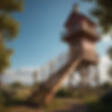 Whimsical Wooden Tower with Twisty Climbing Stairs Whimsical Wooden Tower with Twisty Climbing Stairs